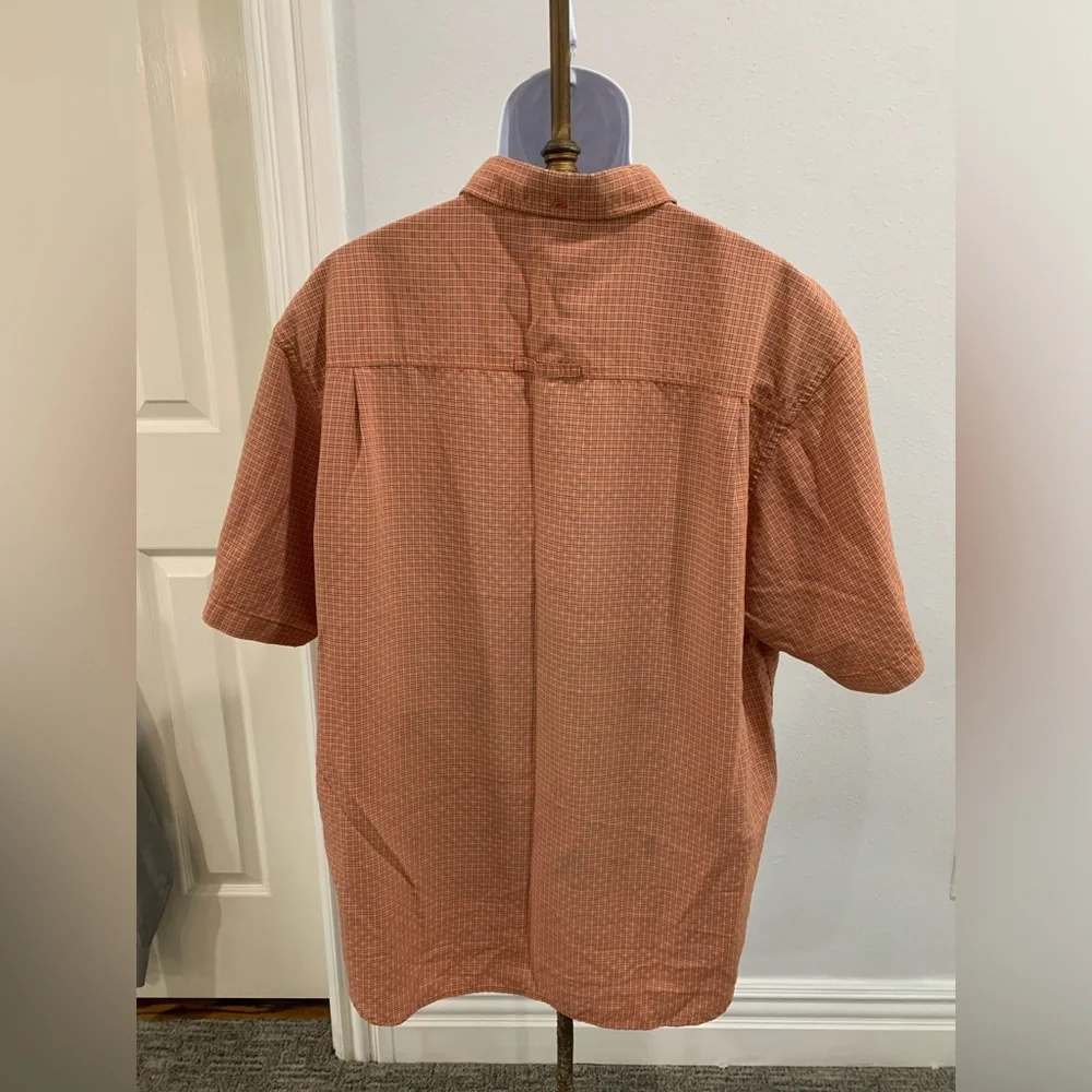 The North Face‎ Shirt Mens XL Orange Short Sleeve Performance Stretch Button